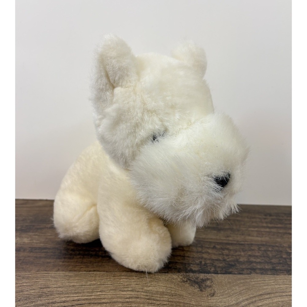 Vintage White Terrier Puppy Dog 7" Stuffed Plush Husky Windsor 1985 Love Land
